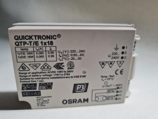 EVG QUICKTRONIC QTP-T/E 1x18